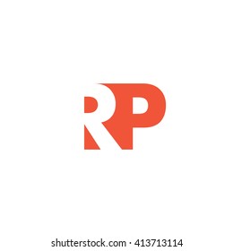 RP Logo. Vector Graphic Branding Letter Element. White Background