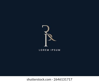 Rp design de logotipo de carta de luxo, pr tipografia para negócios corporativos, rp iniciais