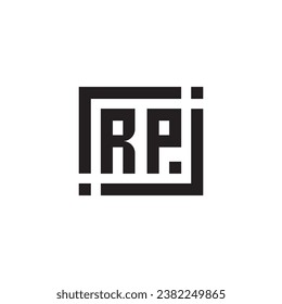 RP minimalist geometric symbol logo in high quality professional design that will print well across any print media