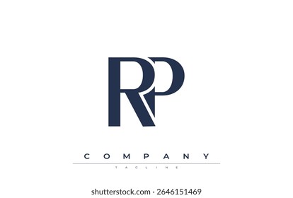 RP Modern Initials Diseño de Logo. Logotipo de marca con iniciales estilizadas que muestran un diseño atrevido y una estética moderna. Ideal para la marca profesional de negocios o proyectos creativos que se centran en minimalista