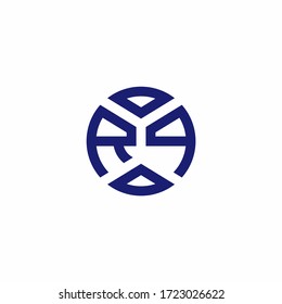 Logotipo de monograma RP con formas abstractas en una plantilla de diseño de estilo moderno