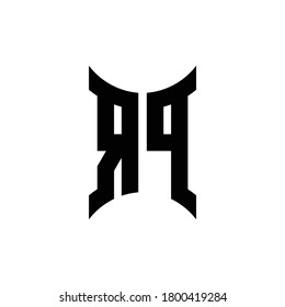 logotipo de monograma RP con plantilla de diseño de lado curvo