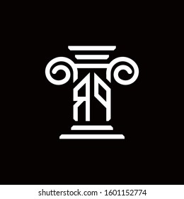 RP monogram logo with pillar style design template