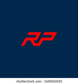 RP monogram logo in red color - slanted letters.