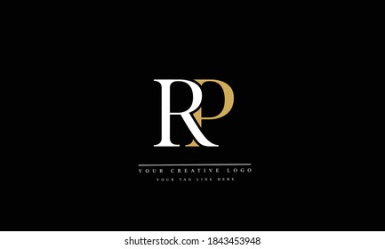 RP PR abstract vector logo monogram template