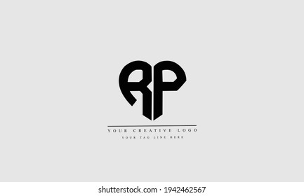 RP PR abstract vector logo monogram template