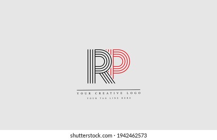 RP PR abstract vector logo monogram template