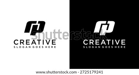 RP or PR initial letter logo design vector template