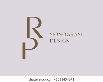 RP or PR letter logo icon design. Classic style luxury initials monogram.