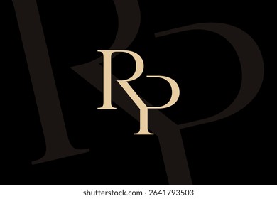 RP or PR letter logo icon design. Classic style luxury initials monogram.