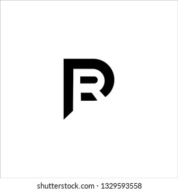 RP or PR letter logo negative space