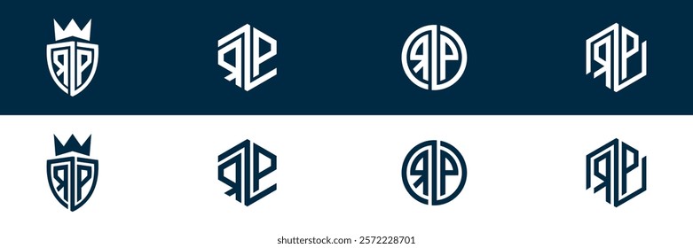 RP PR letter logo set design
