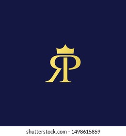 RP or PR luxury logo template