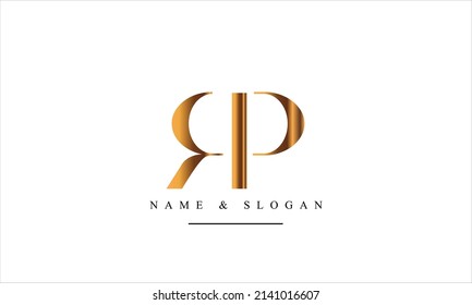RP, PR, R, P abstract letters logo monogram