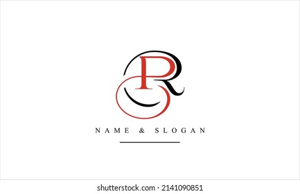 Monograma del logotipo de letras abstractas RP, PR, R, P