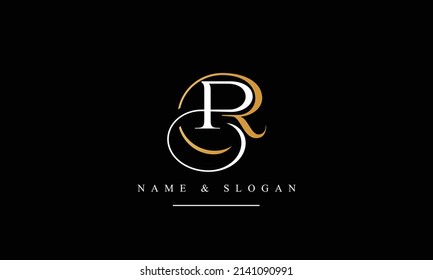 Monograma del logotipo de letras abstractas RP, PR, R, P