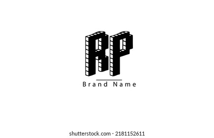 RP PR R P abstract vector logo monogram template