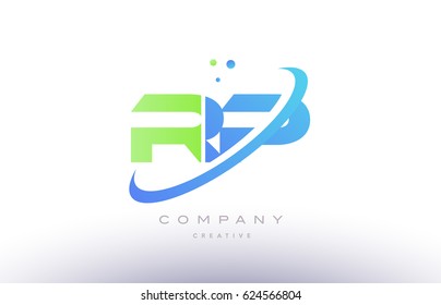 rp r p alphabet green blue swoosh letter company logo vector icon design template