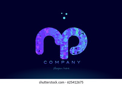 rp r p alphabet pink blue bubble circle dots creative letter company logo vector icon design template