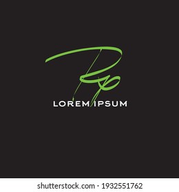 RP r p Escritura manual inicial moda creativa diseño elegante logotipo Firmar plantilla vector icono