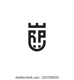 RP shield concept retro logo in high quality professional design that will print well across any print media