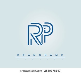 RP Technology Letter Logo Template. This tech letter logo is a graphic mark that uses letters to represent a technology company.