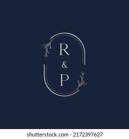 Cartas iniciales del logotipo de boda RP con un diseño profesional de alta calidad que se imprimirán bien en cualquier medio de impresión