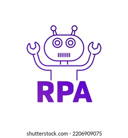 RPA Bot Icon, Robotic Process Automation