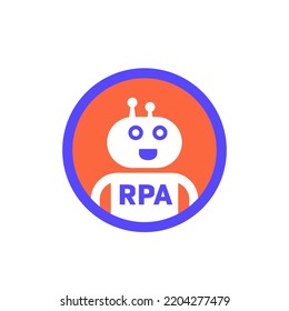 RPA Bot Vector Icon, Robotic Process Automation