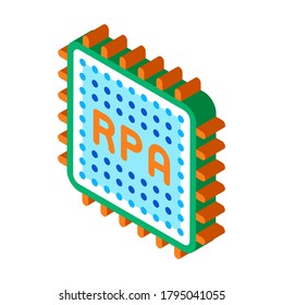 rpa chip icon vector. isometric rpa chip sign. color isolated symbol illustration