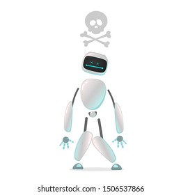 RPA. Funny white robot in different comic situations and moods. Modern technologists of the invention of the future, artificial intelligence. robotics and bots