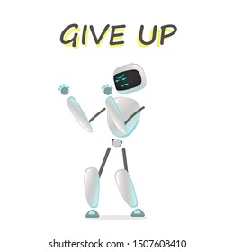 RPA. Funny white robot in different comic situations and moods. Modern technologists of the invention of the future, artificial intelligence. robotics and bots