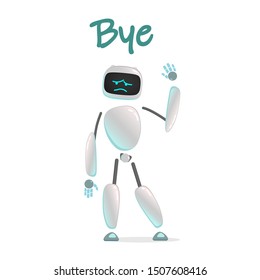 RPA. Funny white robot in different comic situations and moods. Modern technologists of the invention of the future, artificial intelligence. robotics and bots