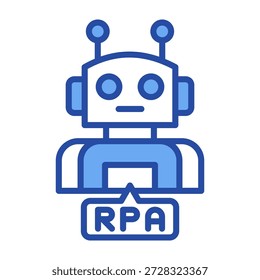 Rpa Icon Blue Vector Illustration