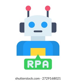 Rpa Icon Flat Vector Illustration