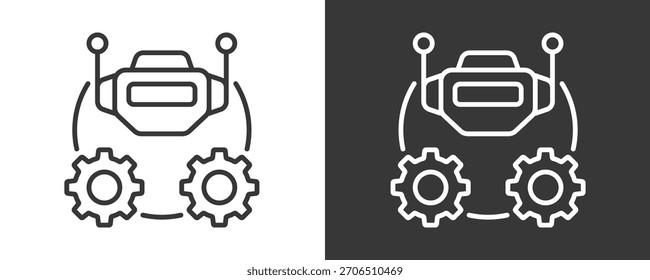 Conjunto De Ícones De Rpa Coleção De Vetores Isolados Em Preto E Branco