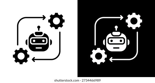 Rpa Icon Set Colección de Vector Aislado en Blanco y Negro