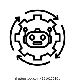 Rpa Line Vector Illustration On White Background.