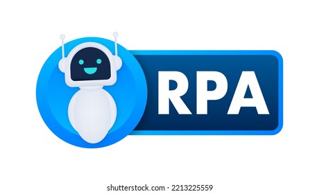RPA Robotic process automation. Artificial intelligence, machine learning. Vector stock illustration.