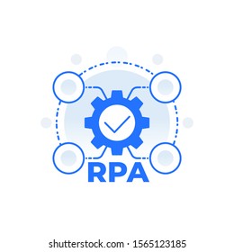 RPA, robotic process automation concept, vector