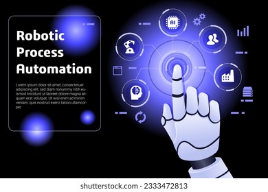 RPA Roboter-Technologie zur Prozessautomatisierung, Innovationstechnik, Vektorgrafik-Konzept