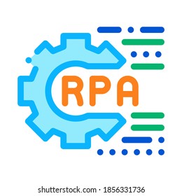rpa-Einstellungs-Symbol-Vektorgrafik. rpa-Einstellungszeichen. Farbkontursymbol