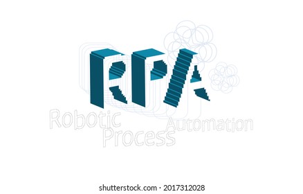 RPA vector concept pixel style illustration isolated