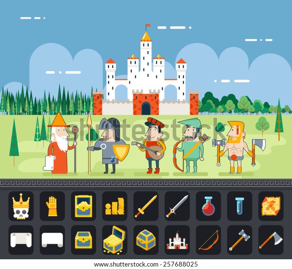 Rpg Adventure Mobile Tablet Pc Web Stock Vektorgrafik Lizenzfrei
