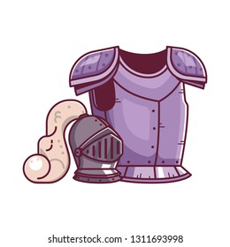 Rpg fantasy game knight breastplate and helmet. Warrior hero armor and helm equipment icons. Gaming assets design.