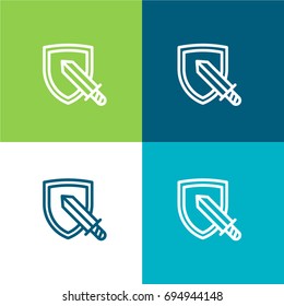 Rpg game green and blue material color minimal icon or logo design