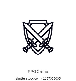 RPG Game icon. Outline style icon design isolated on white background