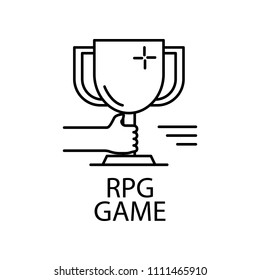 rpg game outline icon. Element of gaming outline icon for mobile concept and web apps. Thin line rpg game outline icon can be used for web and mobile on white background