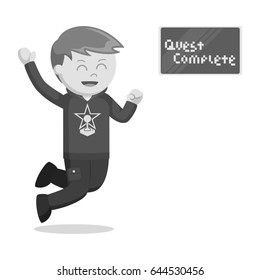 rpg gamer lv up black and white style