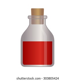 RPG life potion bottle vector illustration for games and websites